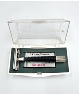 VTG SCHICK Krona Chrome Double Edge Safety Razor w/ Blade Case Eversharp - $35.64