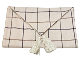 Croscill Delilah Plaid Table Runner 100% Cotton Natural Color 14" x 90" ... - $23.76