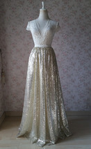 Gold Sequined Maxi Skirt Wedding Party Plus Size Sequin Skirt Outfit image 13