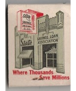 State Savings &amp; Loan Association ~ Stockton, Ca ~ Vintage Strike on Matc... - $94.05 MXN