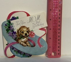 Vintage 1960’s Rust Craft Mom Birthday Card Puppy Dog Signed  - $5.93