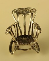 Vintage Sterling Signed 800 Mid Century Detail Rocking Chair Dollhouse Miniature - £31.06 GBP
