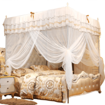 Mosquito Net Canopy Bed White Mosquito Net Four Corner Post Bed Curtain ... - £42.57 GBP