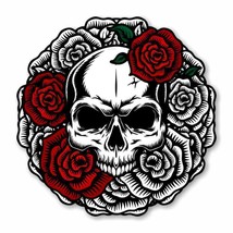 Skull Roses Precision Cut Decal - $3.95+