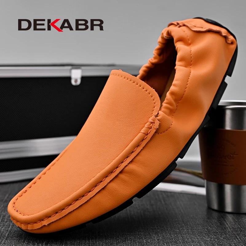 Men High Quality Leather Loafers Slip on Casual Shoes Moccasins Men&#39;s Flats Fash - £42.34 GBP