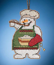 DIY Mill Hill Cooking Snowman Christmas Counted Cross Stitch Kit - $15.95