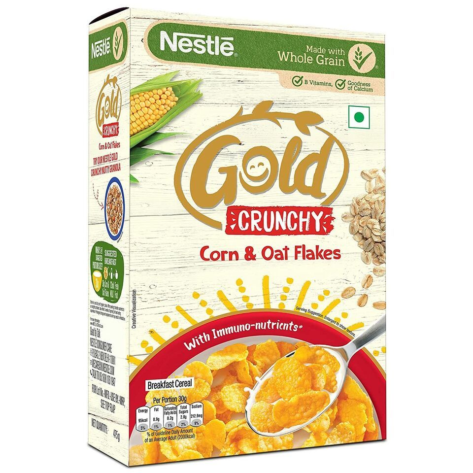 NESTLE GOLD Crunchy Oat and Corn Flakes, Breakfast Cereal - 475g | With Immuno-N - $21.22