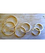 Bellezza Bronze Hoop Earrings Set of Three – Polished Yellow Bronze Snap... - $28.50