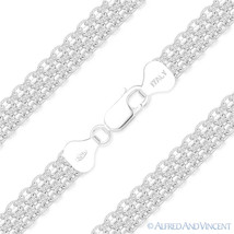 Solid 925 Italy Sterling Silver 6.9mm Bombee Bismark Link Italian Chain Necklace - £64.54 GBP+