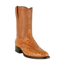 Los Altos Honey Handmade Genuine Ostrich Roper Round Toe Cowboy Boot - £410.87 GBP+