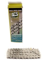 ACS CROSSFIRE Single Speed 1/2&quot; x 3/32&quot; - 106 Links BMX Bicycle Silver Chain - £24.28 GBP