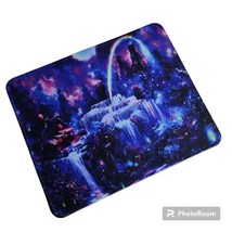 Computer Desk Mouse Pad Waterfall Scene Blues Purples House In The Woods... - $4.93