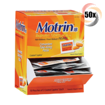 Full Box 50x Packets Motrin Ibuprofen Pain Reliever ( 2 Tablets Per Pack... - $28.21