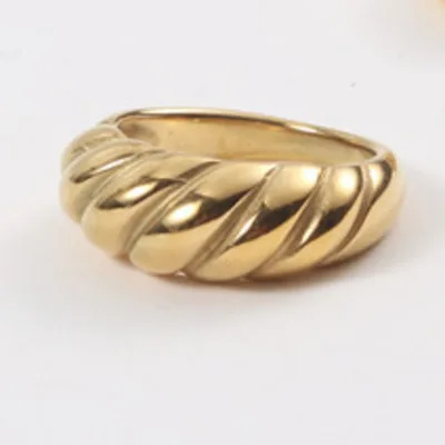 Irregular Trendy Rings Stainless Steel For Women Design Plated Gold Luxury Korea - £13.47 GBP