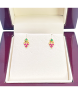 22ct Yellow Gold Children&#39;s Colourful Fruit Small Gemstone Stud Earrings - $217.71 CAD