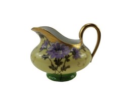 Antique T &amp; V Limoges France Hand Painted Stouffer Creamer Purple Flower... - $39.55