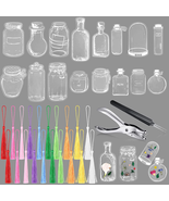 120 Pieces Mixed Size Transparent Dried Flower Bookmarks Kit Cute Bottle... - £21.30 GBP