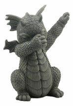 Whimsical Hip Hop Dabbing Garden Dragon Statue 9.25&quot;Tall Look At My Dab Dragon - £34.47 GBP