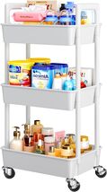 3-Tier Rolling Utility Cart with Lockable Wheels for Effortless Organiza... - $43.51