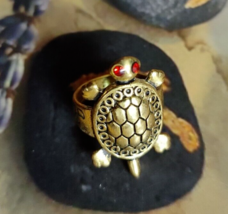 Extreme Powerful Maha Lakshmi Parad Tortise White Magic Ring Success Luck A++ - $78.19