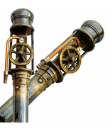 Brass Walking Stick With Working Steam Engine Handle Wooden Balancing Ca... - £56.80 GBP