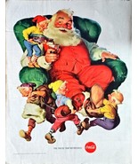 COCA COLA - Christmas - Santa - Elfs -  Presents - 1960 Vintage Print Ad - £12.64 GBP