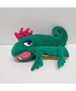 Vintage 1997 Manhattan Toy Company Iguana Plush Puppet Green Pink Purple - $74.15