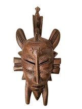 West African Vintage Tribal Ivory Coast Small Light Senufo Passport Mask... - $38.00