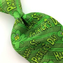 Keith Daniels Patricks Shamrock Green Silk Necktie IN14-3O4 New Novelty Ties - $24.74