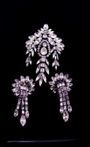 Vintage Weiss Rhinestone princess demi Parure - Dazzling large hinged chandelier - £519.48 GBP