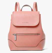 New Michael Kors Harrison Medium Flap Saffiano Leather Backpack Pink / Dust bag - £127.53 GBP