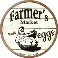 Farmers Market Eggs Novelty Metal Mini Circle Magnet