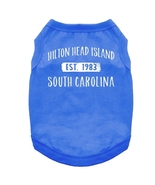 Hilton Head island SC Soft 100% Cotton Cool Blue Dog Tank Top Sizes XS-3XL - €17,11 EUR