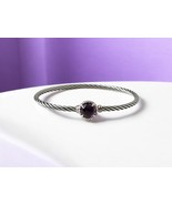 David Yurman 925 Silver Cable Chatelaine Amethyst Bangle Petite Bracelet... - €190,69 EUR