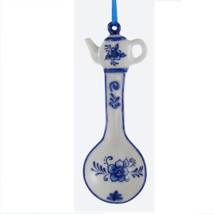 KURT S. ADLER PORCELAIN DELFT BLUE SPOON w/ TEAPOT HANDLE CHRISTMAS ORNA... - $144.55 MXN