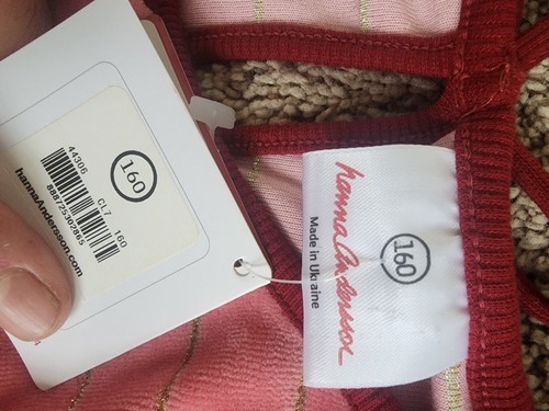 Hanna Anderson Pink stripe velour bow pullover sweater Size 160 Or 12 Years New Item image 6