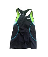 TYR Womens Competitor Compression Tank Top L Black/Green/Blue Racerback - $690.91 MXN