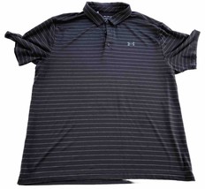 Under Armour Golf The Playoff Polo Shirt Size 2XL Mens Black Stripe - £16.72 GBP