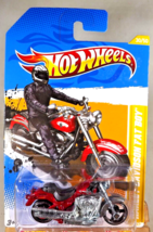 2012 Hot Wheels #30 Hw Premiere 30/50 HARLEY-DAVIDSON Fat Boy Red Variant w/MC3s - £11.08 GBP