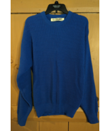 VINTAGE Le Tigre Knit Sweater Mens L Blue Acrylic Winter Comfort Made in... - $24.00