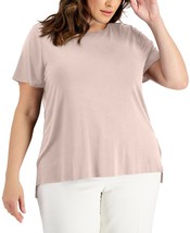 MSRP $40 Alfani Women Plus Size Solid T-Shirt Pink Size 0X - £7.36 GBP