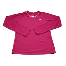 Under Armour Shirt Youth Large Pink Long Sleeve Heat Gear Sports Trainin... - $18.69