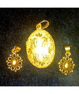Vintage Silver Locket &amp; 2 Sterling Pendants - $454.78 MXN