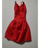 EUC Barbie Doll Red Dress Fashion Fit Flare Deep V Back - $8.79