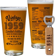 65Th Birthday Gift for Men Vintage 1959 Beer Drinking Glass 65 Years Old Birthda - £25.59 GBP