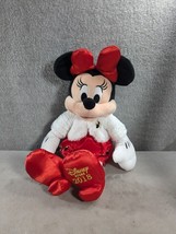 Disney Store 2018 MINNIE MOUSE 12” Plush Stuffed Toy In White Fur Coat - $11.98