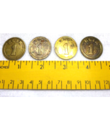 United Kingdom Klix 1 Drink Dispenser Tokens Brass Coin 27 mm Set of 4 - $10.92 CAD