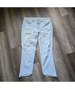 American Eagle Jeans Womens Size 10 Button Fly Light Acid Wash Distresse... - £21.85 GBP