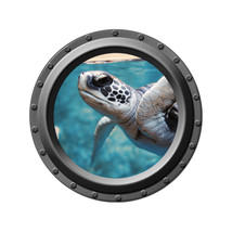 Sea Turtle Peering In - Porthole Wall Decal - £11.09 GBP