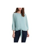 Vince Camuto Womens XXS Baltic Sea Blue Tie Front Blouse Top NWT Y11 - £27.57 GBP
